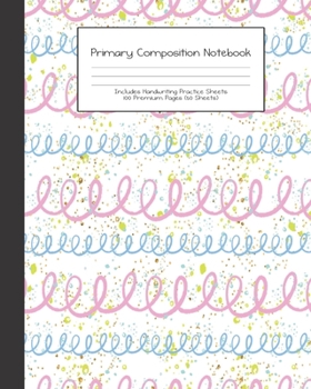 Paperback Primary Composition Notebook: Retro Hippie Wanderlust Travel -Grades K-2 - Handwriting Practice Paper-Primary Ruled With Dotted Midline - 100 Pgs 50 Book