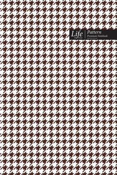 Checkered II Pattern Composition Notebook, Dotted Lines, Wide Ruled Medium Size 6 x 9 Inch, 144 Sheet (A5) Coffee Cover