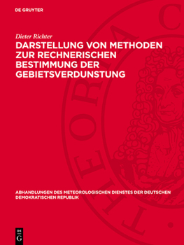 Hardcover Darstellung Von Methoden Zur Rechnerischen Bestimmung Der Gebietsverdunstung [German] Book