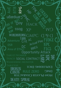 RPG Journal: Role Playing Game Style Notebook Vintage Dark Green RPG Terms Cover Design