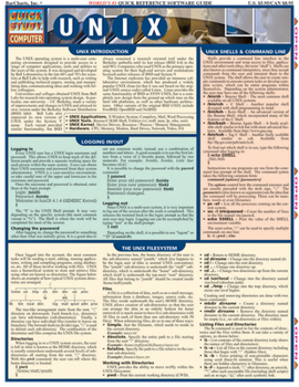 Misc. UNIX: A Quickstudy Laminated Reference Guide Book