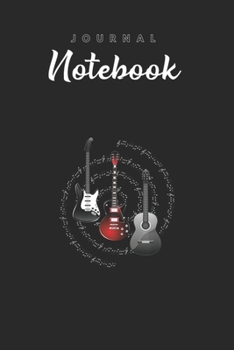 Journal Notebook: Electric Guitars Themed Spitural Blank Pages Rule Lined Journal Notebook with Black Cover Size 6in x 9in  x120 Pages for Kids or Men and Women to Write in