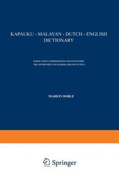 Paperback Kapauku -- Malayan -- Dutch -- English Dictionary Book