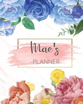 Mae's Planner: Monthly Planner 3 Years January - December 2020-2022 | Monthly View | Calendar Views Floral Cover - Sunday start