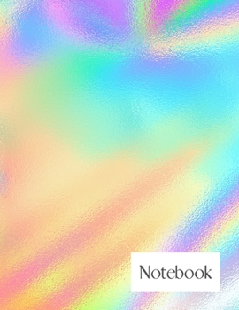 Notebook: wide ruled 120 pages | holographic lined paper journal for taking notes | 8.5x11 (A4) size | iridescent glossy cover | shiny holo effect