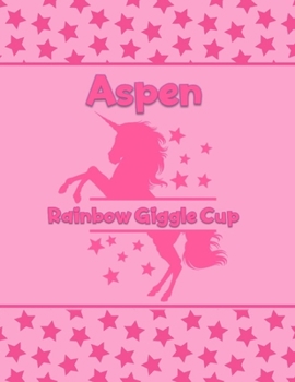 Paperback Aspen Rainbow Giggle Cup: Personalized Draw & Write Book with Her Unicorn Name - Word/Vocabulary List Included for Story Writing Book