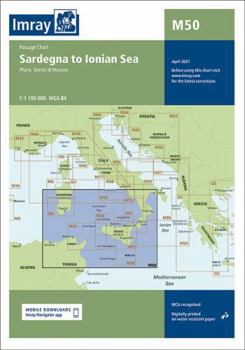 Map Imray Chart M50: Sardegna to Ionian Sea (M Series) Book