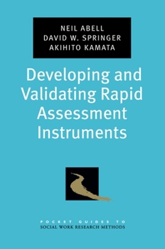 Paperback Developing and Validating Rapid Assessment Instruments Book