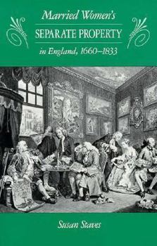 Hardcover Married Women's Separate Property in England, 1660-1833 Book
