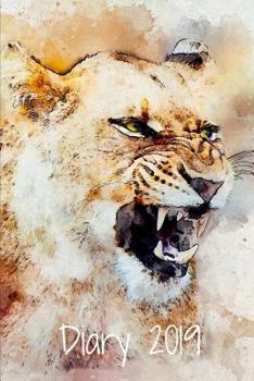 Paperback Diary 2019: Lioness Art Watercolour Book