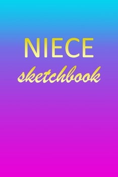 Paperback Niece: Sketchbook - Blank Imaginative Sketch Book Paper - Pink Blue Gold Custom Letter N Personalized Cover - Teach & Practic Book