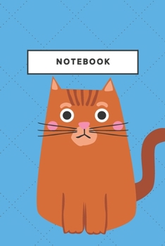 Paperback Notebook: Brown Cat Blue Cover Notebooks And Journal Kitty Soft Cover Lined Animal Pet Composition Book Planner Diary Book