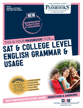 Paperback SAT & College Level English Grammar & Usage (Cs-56): Passbooks Study Guide Volume 56 Book