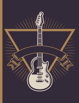 Paperback Musical Instrument: Guitar: 8.5 x 11 College Ruled Notebook Book