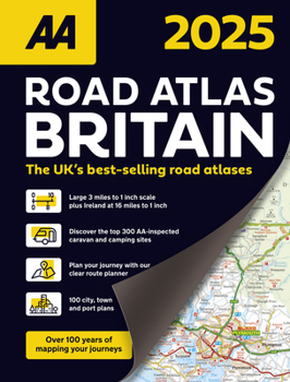 Paperback AA Road Atlas Britain 2025 Spiral Book