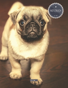 ZMUDACE Notizbuch Punktraster: in DIN A4 Softcover ZP128 Mops 156 leere gepunktete Seiten mit pers�nlichem Register + Seitenzahlen Zeichenbuch, Skizzenbuch, Dot Grid Notebook, Malbuch, Notizheft zum S