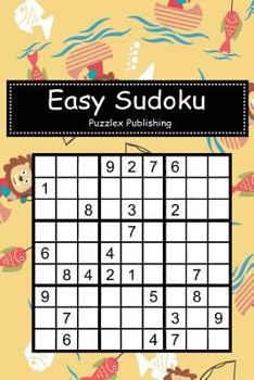 Paperback Easy Sudoku: Sudoku Puzzle Game For Beginers With Lion fishing seamless cover Book