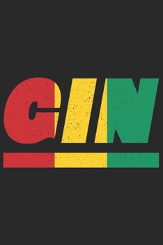 GIN: Guinea Notizbuch mit karo 120 Seiten in weiß. Notizheft mit der guineanischen Flagge (German Edition)