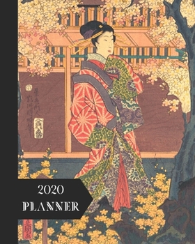 Paperback 2020 Planner: Japanese Themed: Pretty Classic Vintage Cover: Monthly & Weekly Planner Calendar With Dot Grid Pages: Great Gift For L Book