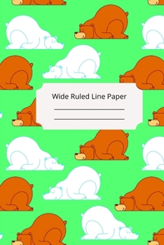 Paperback Cute Sleep Bear Theme Wide Ruled Line Paper Book
