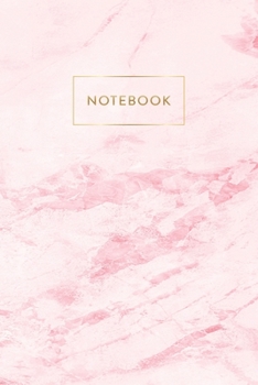 Paperback Notebook: Rose Marble - Notizbuch in moderner Marmor Optik - ca. DIN A5 (6x9''), kariert, 108 Seiten, Rosa Marmor mit Gold - f?r Book