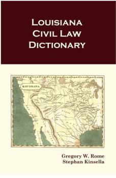 Paperback Louisiana Civil Law Dictionary Book