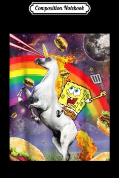 Composition Notebook: Spongebob SquarePants Unicorn Riding With Rainbow  Journal/Notebook Blank Lined Ruled 6x9 100 Pages