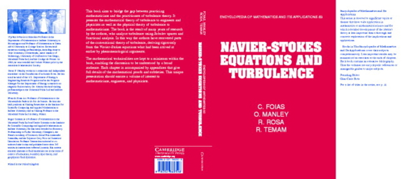 Hardcover Navier-Stokes Equations and Turbulence Book