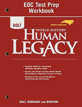 Paperback North Carolina Holt World History Human Legacy EOC Test Prep Workbook Book
