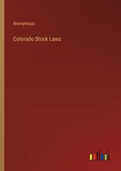 Paperback Colorado Stock Laws Book