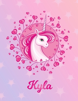Kyla: Kyla Magical Unicorn Horse Large Blank Pre-K Primary Draw & Write Storybook Paper | Personalized Letter K Initial Custom First Name Cover | ... | Use imagination, create tales, be creative