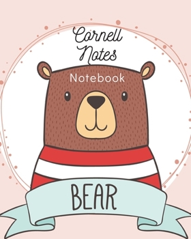 Cornell Notes Notebook: Blank line journal for high school, college, university student , men , Women , size 8X10 inches ,150 pages , Lecture, Note ... , awesome cover, white, red, shirt ,bear