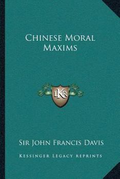 Paperback Chinese Moral Maxims Book