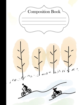 Paperback Composition Book: Bicycle Doodles Notebook Journal 8.5" x 11" 120 pages wide ruled Book