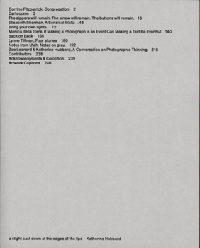 Paperback Katherine Hubbard: A Slight Cast Down at the Edges of the Lips Book