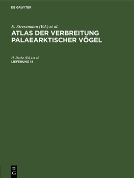 Hardcover Atlas Der Verbreitung Palaearktischer Vögel. Lieferung 14 [German] Book