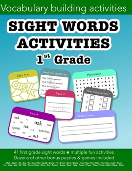 Paperback Sight Words First Grade vocabulary building activities: Education resources by Bounce Learning Kids Book