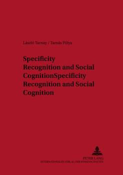 Paperback Specificity Recognition and Social Cognition Book