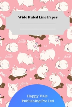 Paperback Cute Pig Theme Wide Ruled Line Paper Book