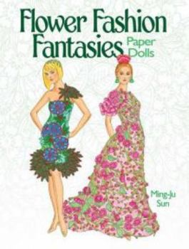 Paperback Flower Fashion Fantasies Paper Dolls Book