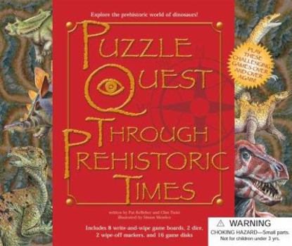 Board book Puzzle Quest Through Prehistoric Times [With 2 Dice and 2 Wipe-Off Markers & 16 Game Disks and 8 Write-Wipe Game Boards] Book