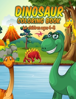 Paperback Dinosaur Coloring Book for Children ages 4-8 [Large Print] Book