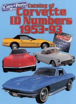 Paperback Catalog of Corvette Id Numbers 1953-93 Book