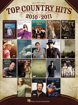 Paperback Top Country Hits 2010-2011 Piano, Vocal and Guitar Chords Book