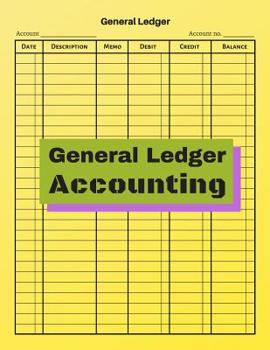 General Ledger Accounting: V.12 - Checking Account Ledger Transaction, Personal Checking Account Balance, Small Business Bookkeeping / double-sided perfect binding, non-perforated