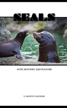 Paperback Seals Note Monthly 2020 Planner 12 Month Calendar Book