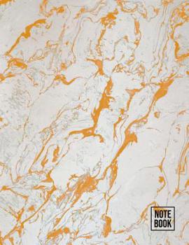 Paperback Notebook: Orange Marble Composition Note Book College Ruled Line Paper Texture Style Design (Large 8.5 x 11) Book