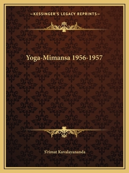 Paperback Yoga-Mimansa 1956-1957 Book