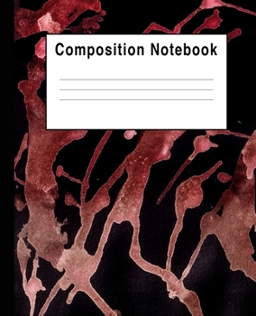 Composition Notebook: Art Red Watercolro Art Splats