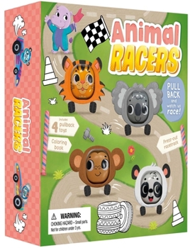Misc. Animal Racers: Includes 4 Pullback Toys & a Coloring Book